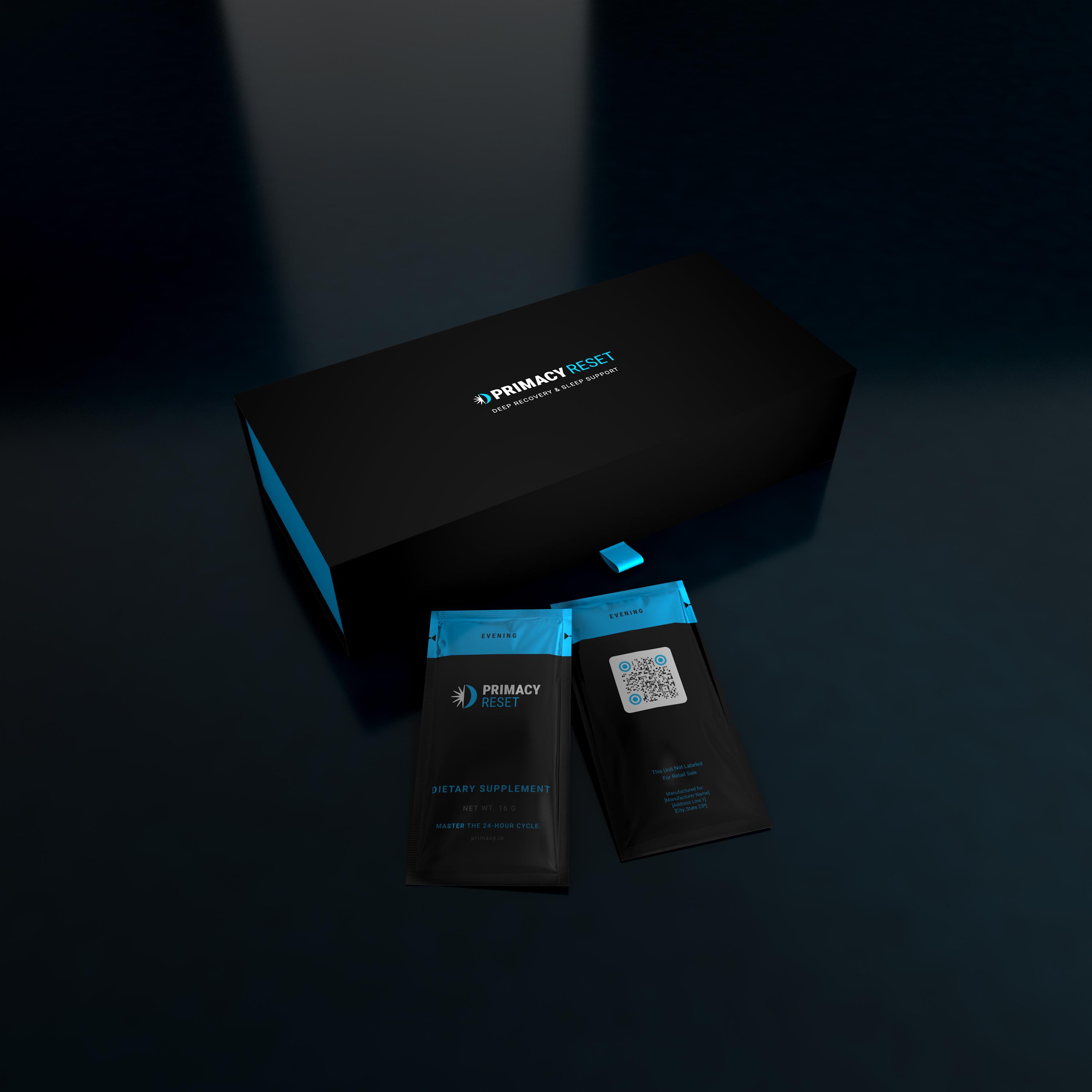 RESET supplement pouch back